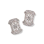 Antique Filigree w/CZ Rectangle Earrings Antique Filigree w/CZ Rectangle Earrings